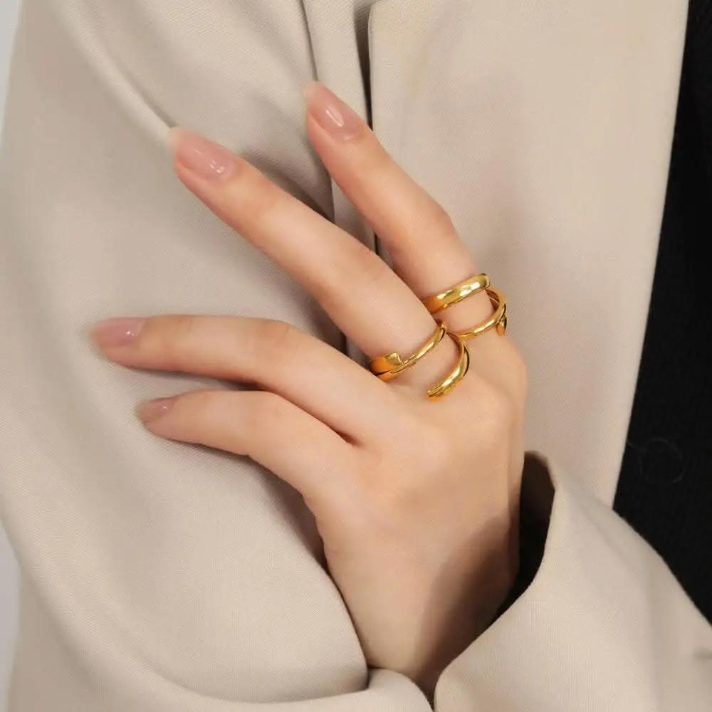 Gold-plated titanium steel ring - Love Salve